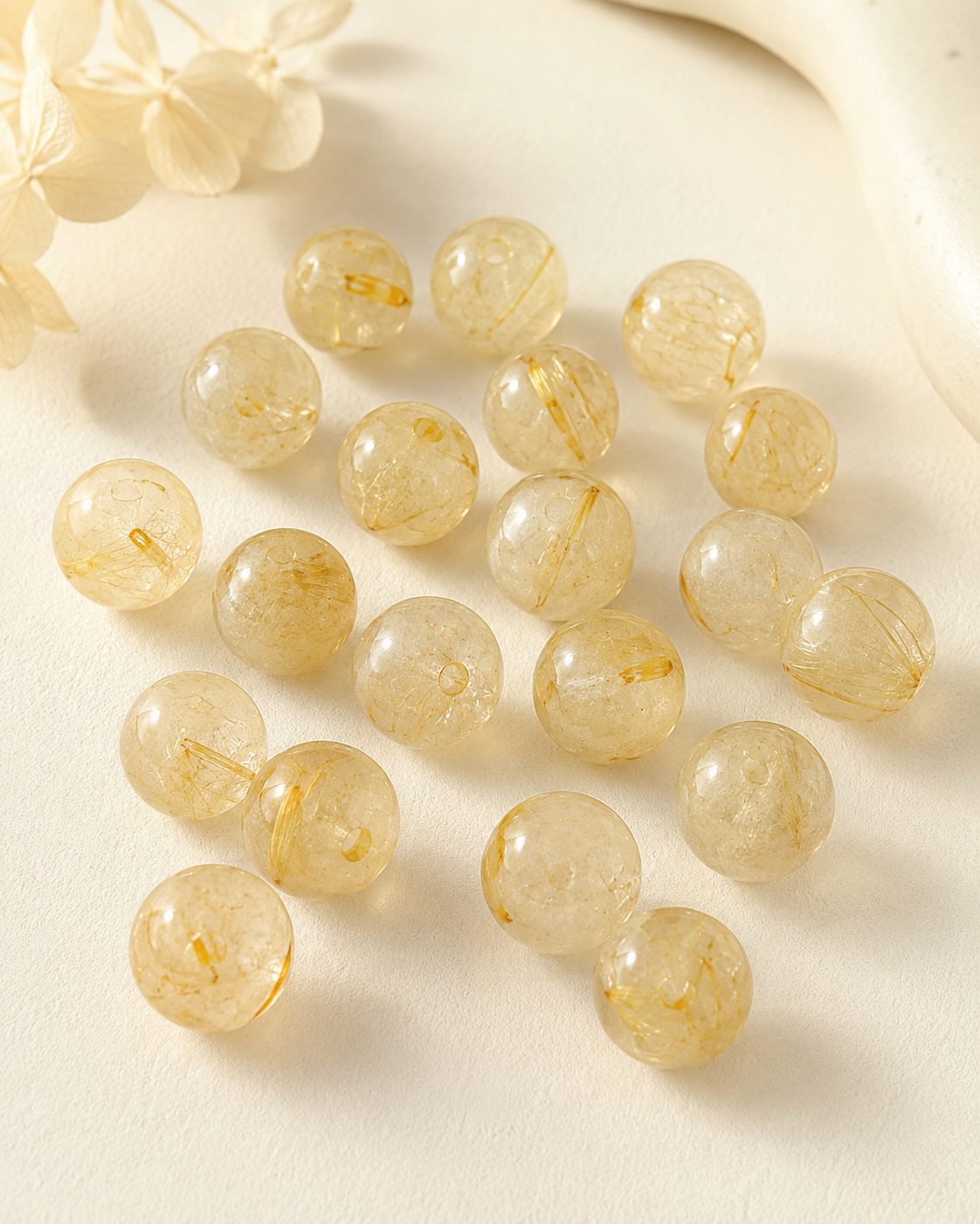 Titanium Rutilated Quartz Bead