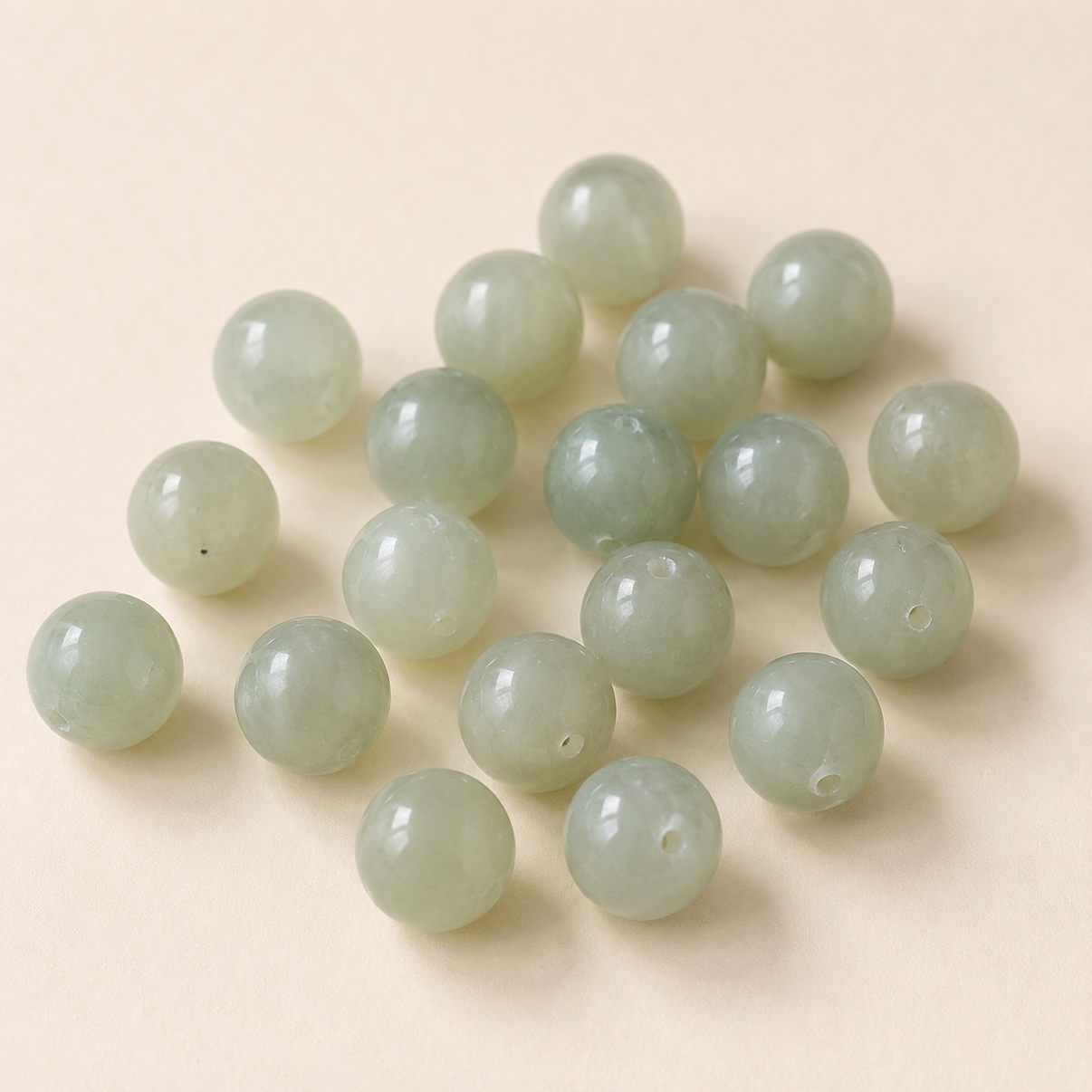 Bean Green Hetian Jade Bead