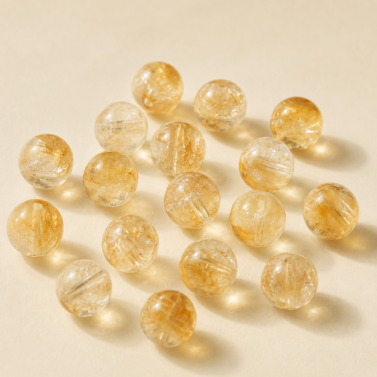Golden Pyramid Quartz Bead